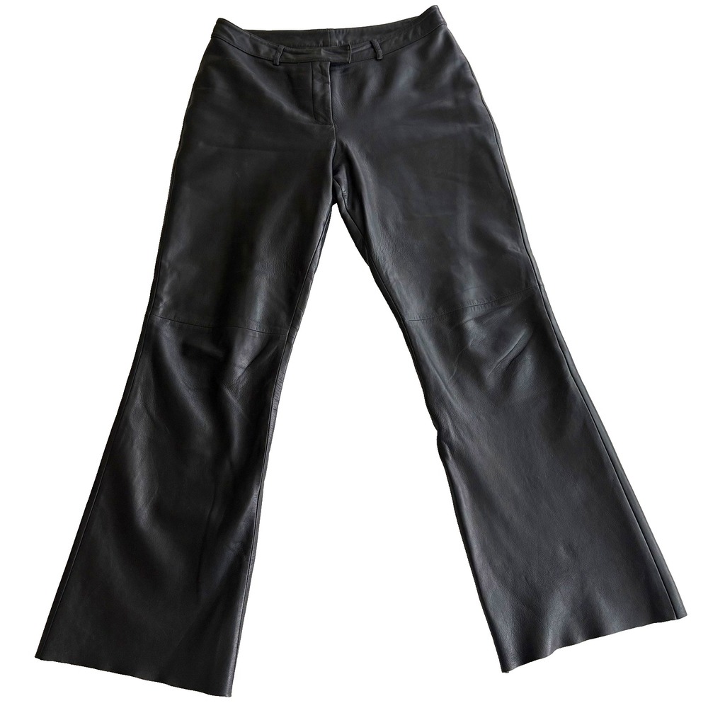 VS2 Leather Pants Women 12 Flare Mid Rise Classic Trousers Grunge/Goth Y2K Flare